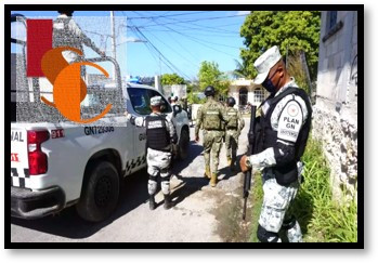 Autoridades federales realizan operativo federal refuerzan vigilancia en el municipio de Calkiní.